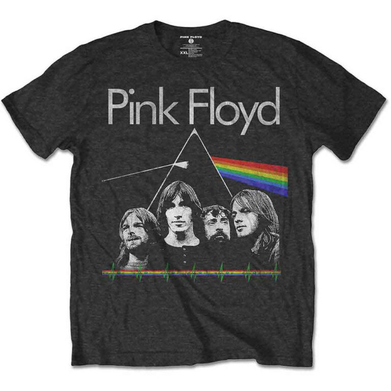 Pink Floyd Dark Side of the Moon Band & Pulse Charcoal Grey T-Shirt
