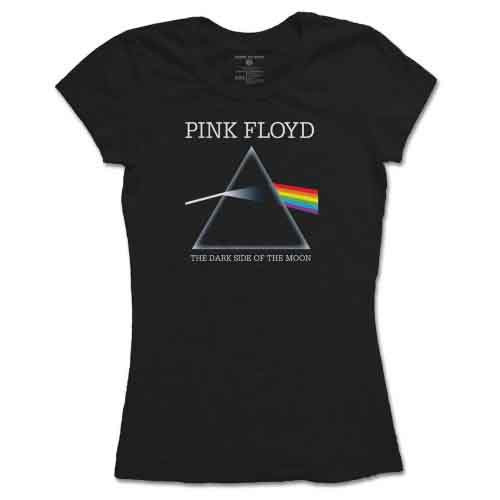 Pink Floyd Dark Side of the Moon Refract Black Ladies T-Shirt