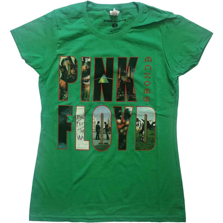 Pink Floyd Echoes Album Montage Green Ladies T-Shirt