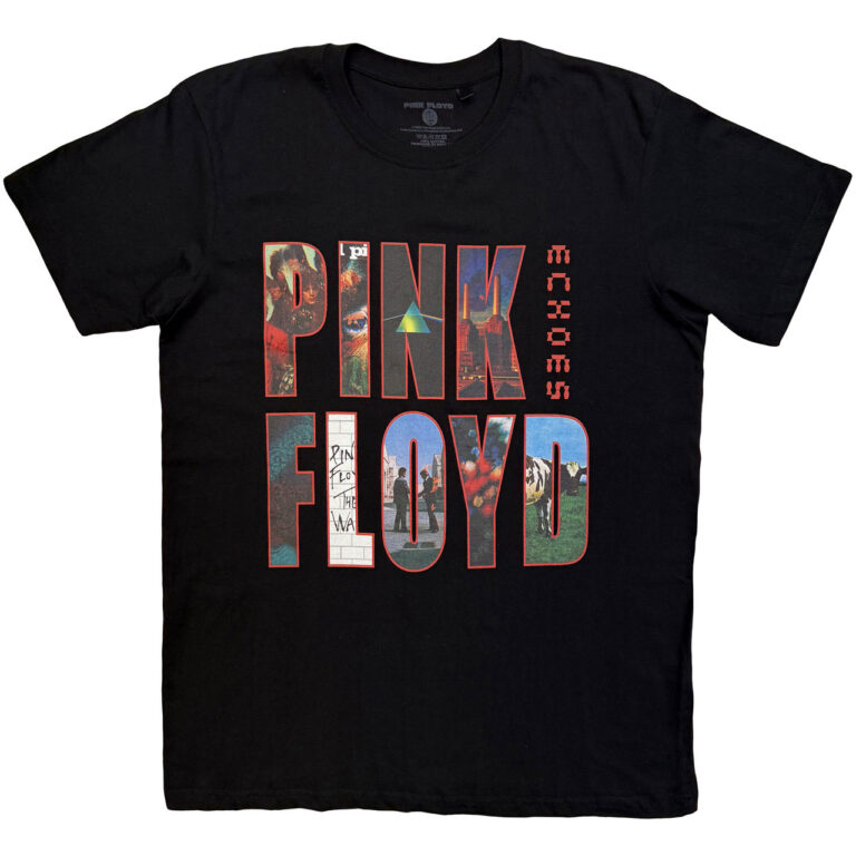 Pink Floyd Echoes Album Montage Black T-Shirt