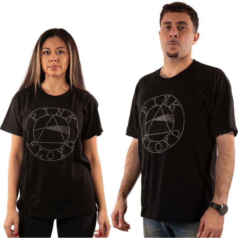 Pink Floyd Circle Logo Black Embellished T-Shirt