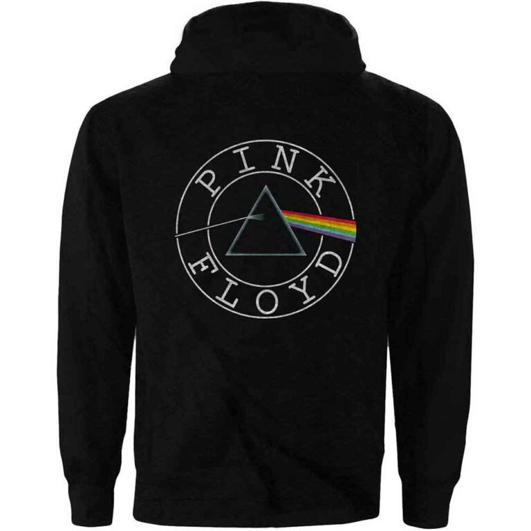 Pink Floyd Circle Logo Black Back Print Zip Hoodie