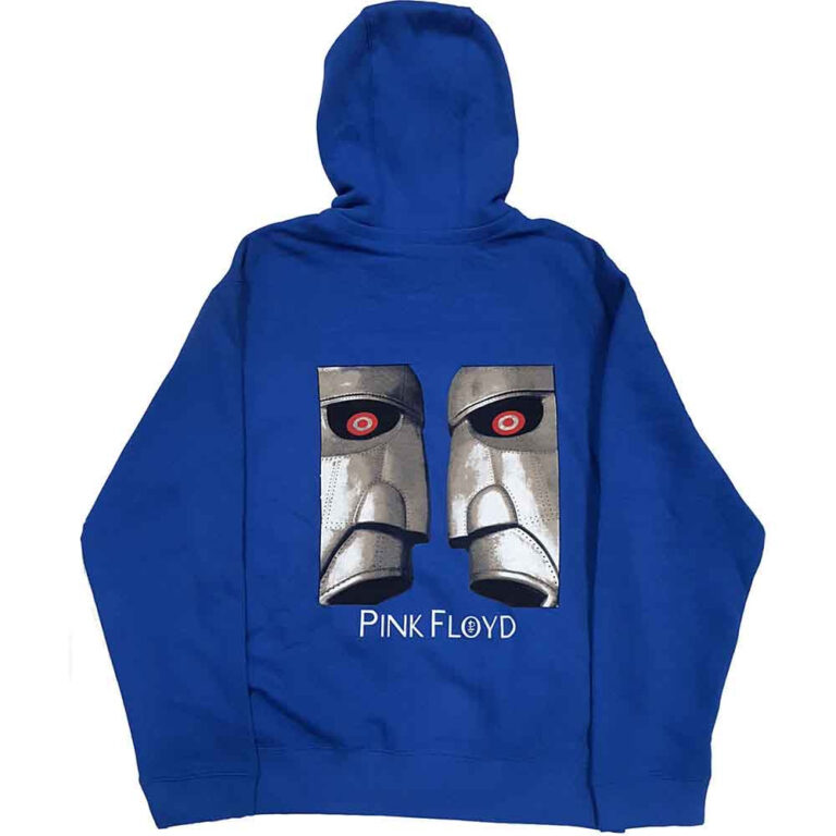 Pink Floyd Metal Heads Close Up Blue Back Print Zip Hoodie