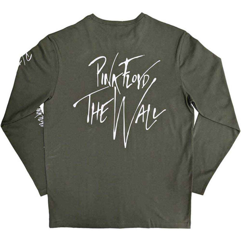 Pink Floyd The Wall Hammers Logo Green Back & Sleeve Print Long Sleeve T-Shirt