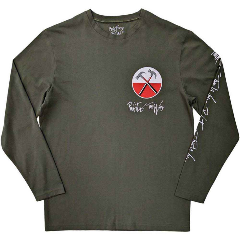 Pink Floyd The Wall Hammers Logo Green Back & Sleeve Print Long Sleeve T-Shirt
