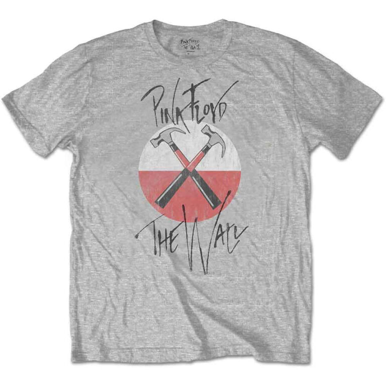 Pink Floyd The Wall Faded Hammers Logo Grey T-Shirt
