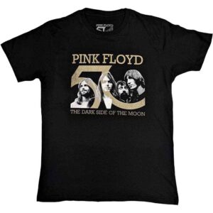 Pink Floyd Band Photo & 50th Logo Black T-Shirt