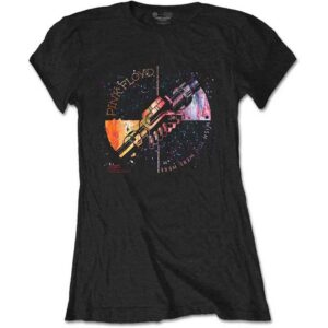 Pink Floyd Machine Greeting Orange Black Ladies T-Shirt