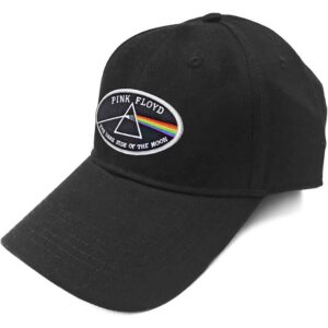 Pink Floyd The Dark Side of the Moon White Border Black Baseball Cap