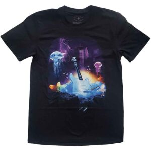 Prince Lotus Flower Black Back Print T-Shirt