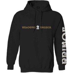 Prince Welcome 2 America Black Back & Sleeve Print Pullover Hoodie