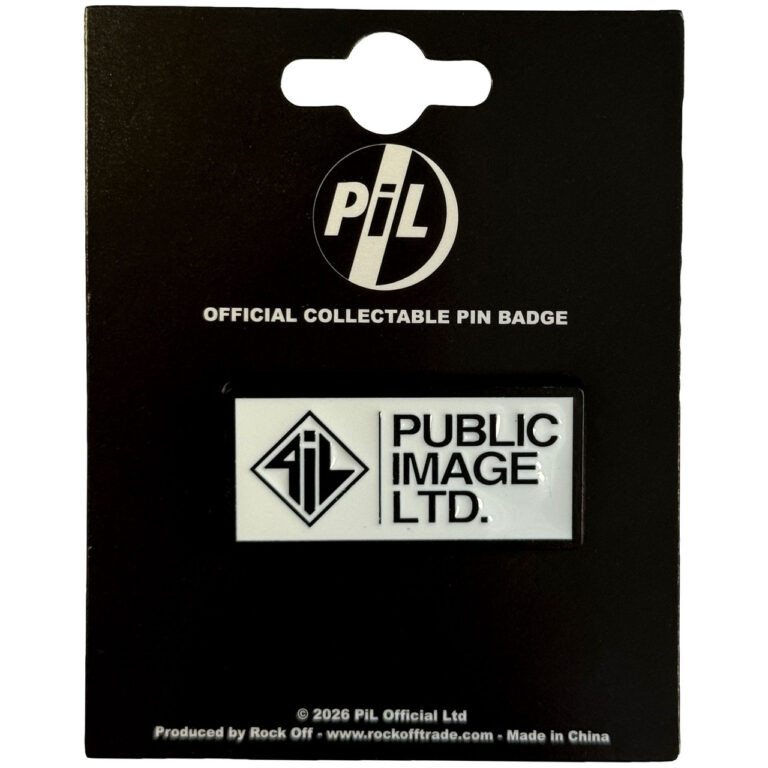 PIL Public Image Ltd New Logo Stacked Text Pin Badge