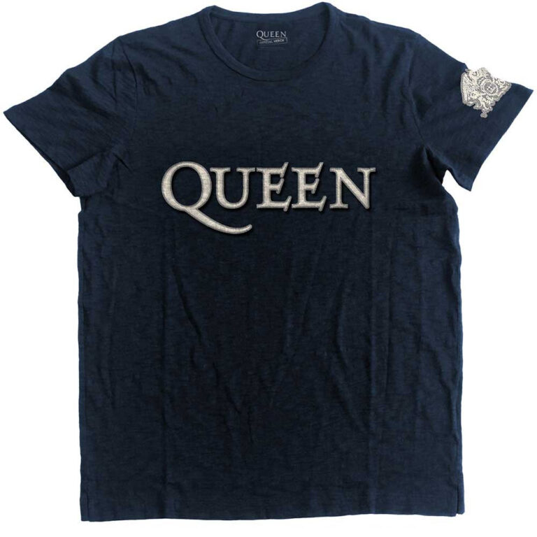 Queen Logo & Crest Applique (Navy Blue) (Embellished) (LOS) T-Shirt