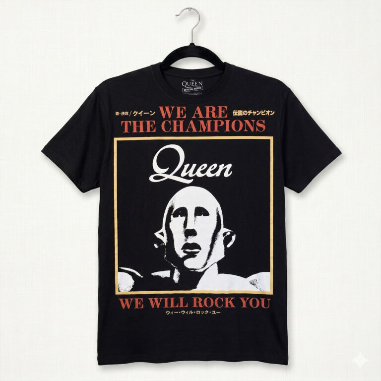 Queen Unisex Premium Carbon T-Shirt: We Are The Champions Black T-Shirt