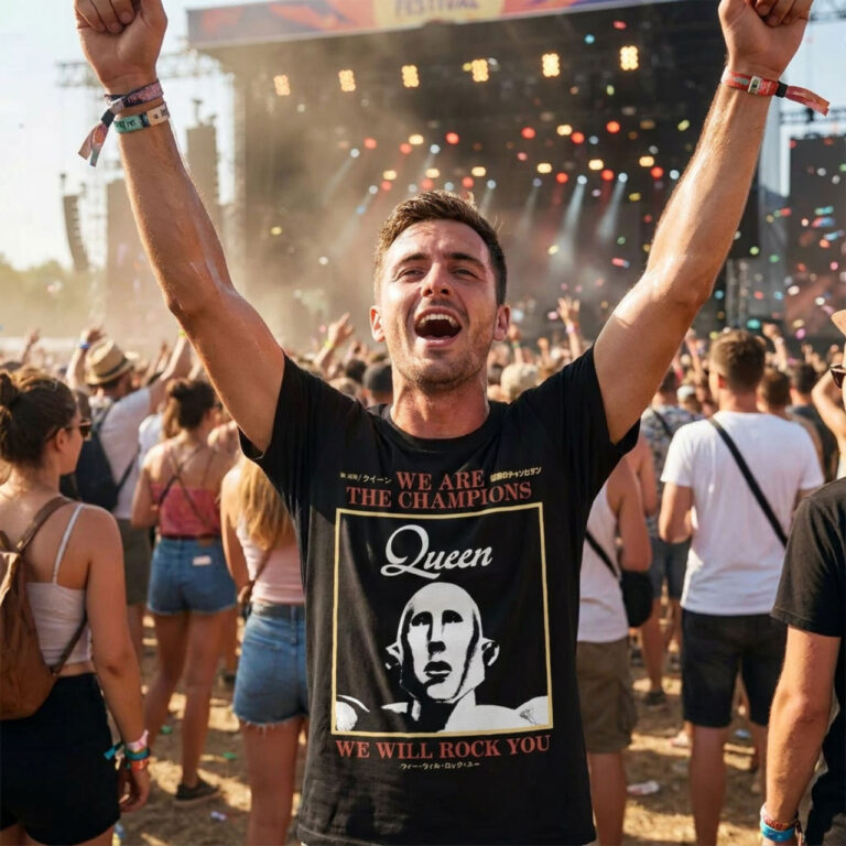 Queen Unisex Premium Carbon T-Shirt: We Are The Champions Black T-Shirt