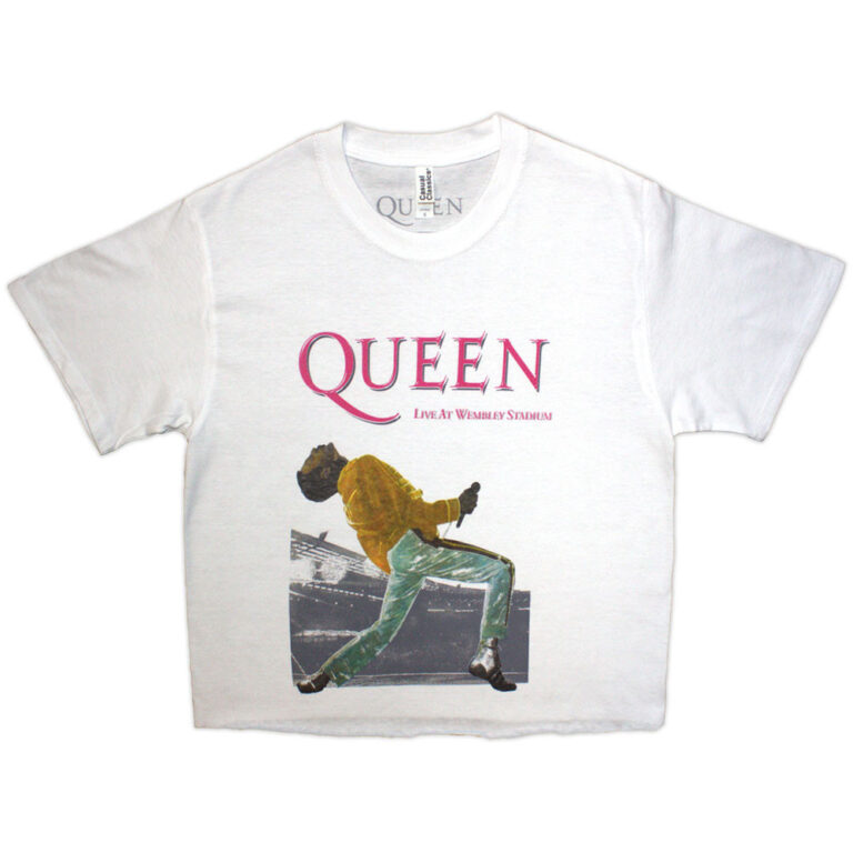 Queen Wembley Stadium Magenta Logo Ladies Crop Top