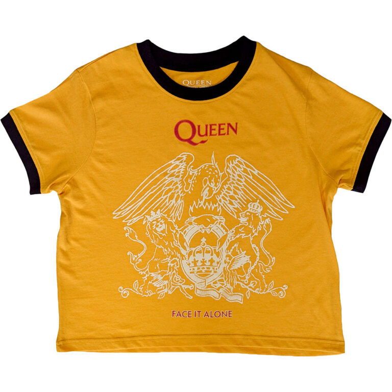 Queen Face It Alone Crest Ladies Crop Top