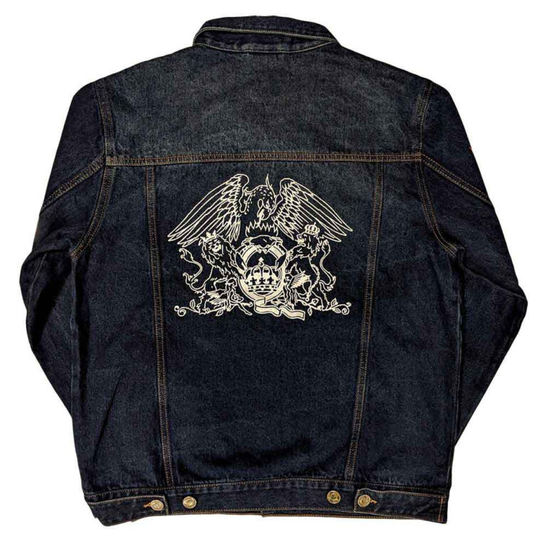 Queen White Crest (Denim Blue) Denim Jacket
