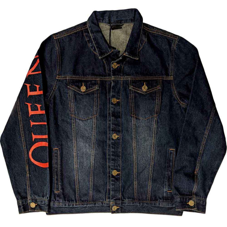Queen White Crest (Denim Blue) Denim Jacket