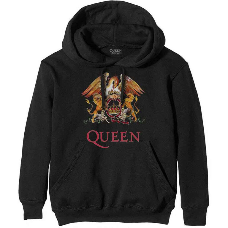 Queen Classic Crest Black Pullover Hoodie