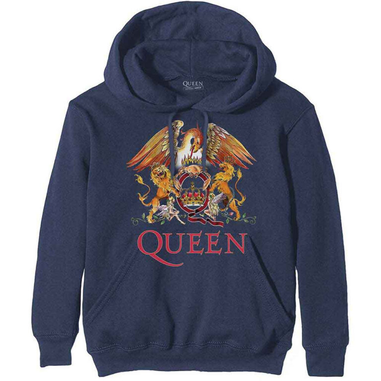 Queen Classic Crest Navy Blue Pullover Hoodie