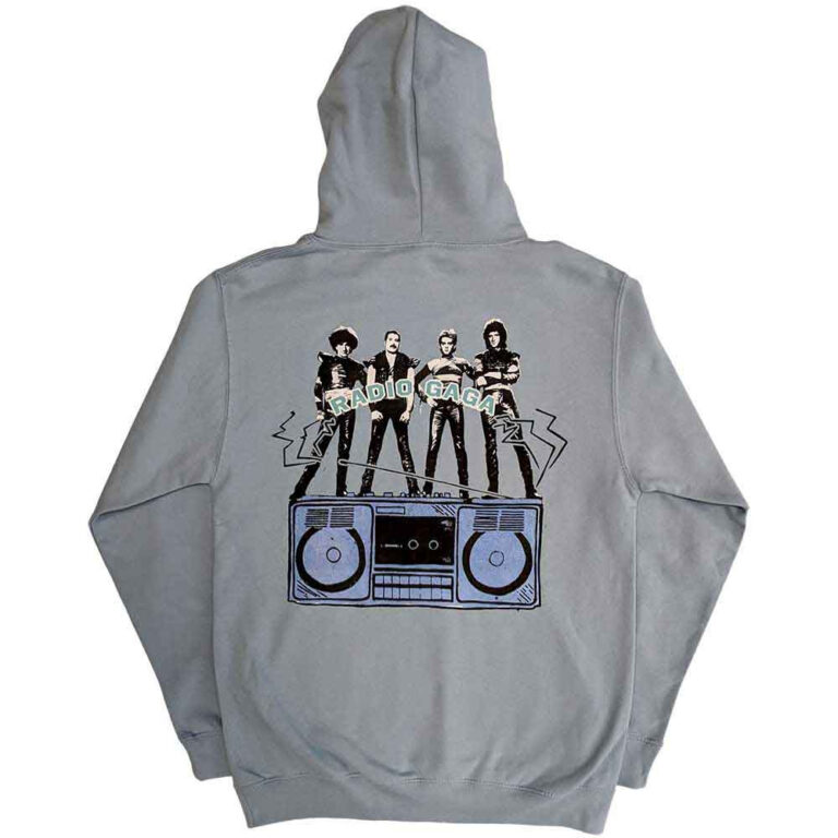 Queen Radio Ga Ga Light Blue Back Print Pullover Hoodie