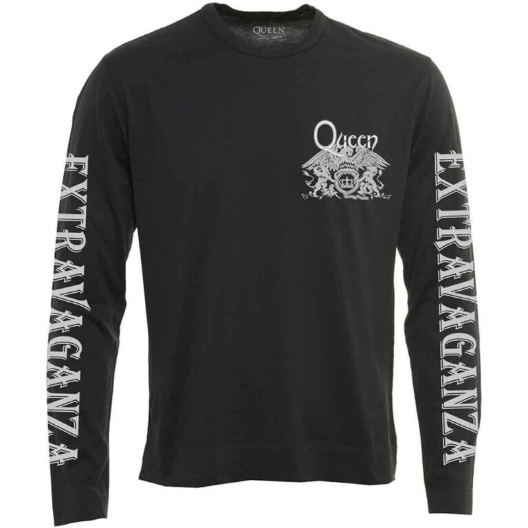 Queen Extravaganza Black Sleeve Print Long Sleeve T-Shirt