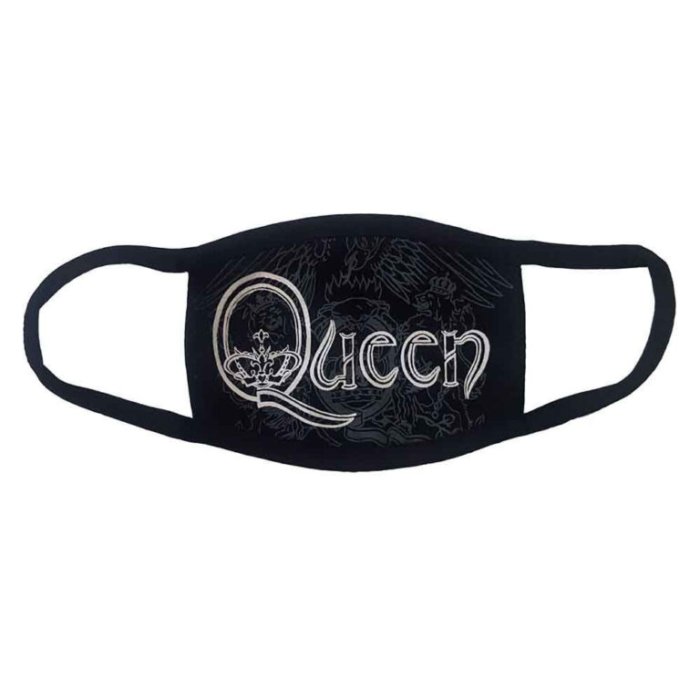 Queen White Retro Logo Face Mask