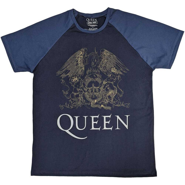 Queen Crest (Navy Blue & Denim Blue) Raglan T-Shirt