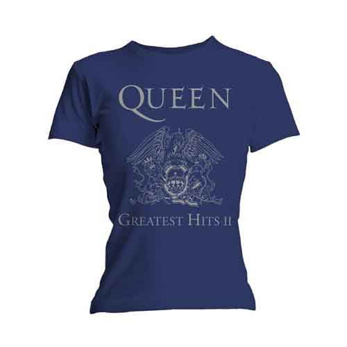Queen Greatest Hits II (Blue) (Skinny Fit) Ladies T-Shirt