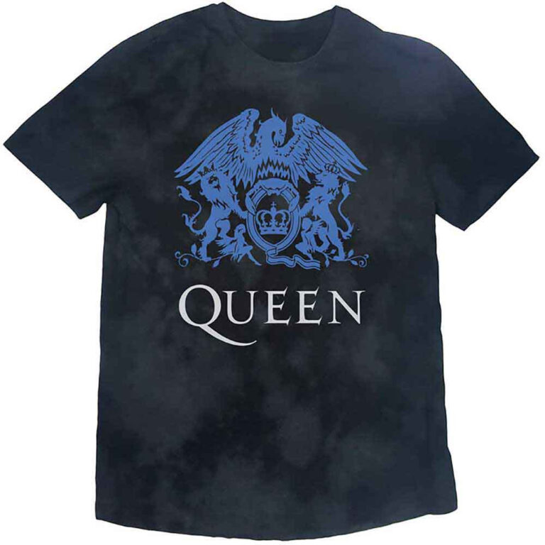 Queen Blue Crest (Dip-Dye On Black) T-Shirt