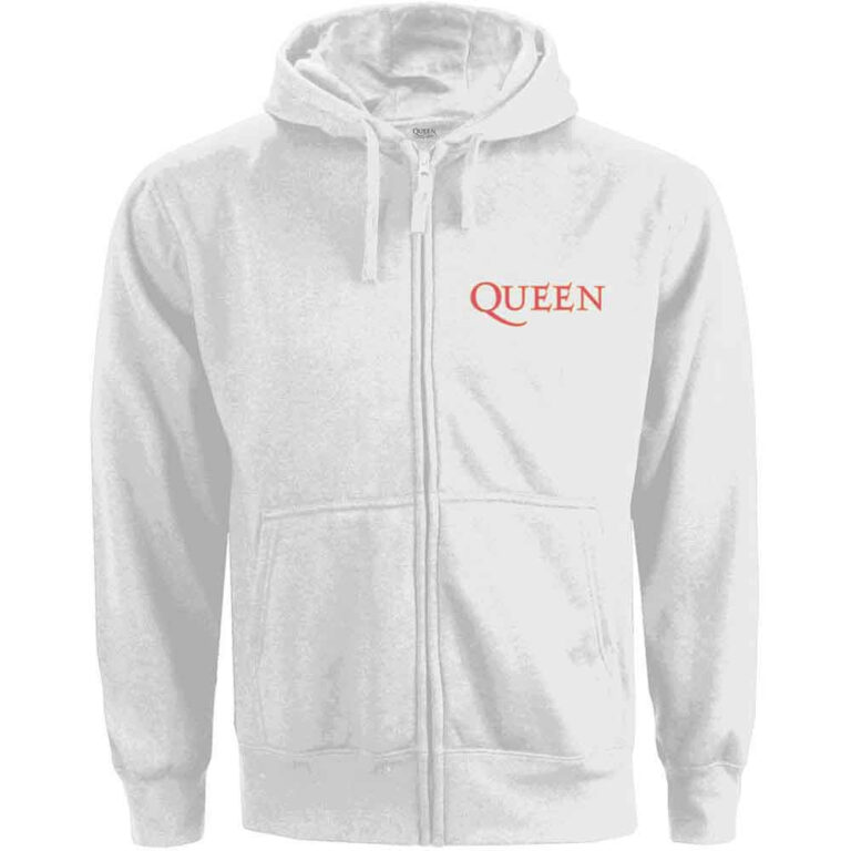 Queen Classic Crest White Back Print Ladies Zip Hoodie