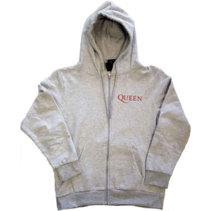 Queen Classic Crest Ash Grey Back Print Zip Hoodie