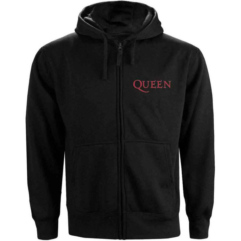 Queen Classic Crest Black Back Print Zip Hoodie