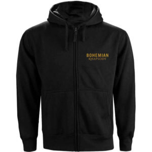 Queen Bohemian Rhapsody Movie Poster Black Back Print Zip Hoodie
