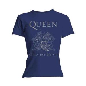 Queen Greatest Hits II Blue Skinny Fit Ladies T-Shirt