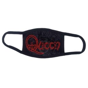 Queen Red Retro Logo Black Face Mask