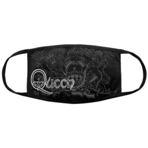 Queen Retro Logo & Crest Black Face Mask
