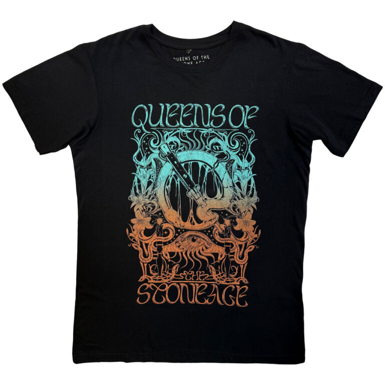 Queens Of The Stone Age Unisex Premium Carbon T-Shirt: Montage Black T-Shirt