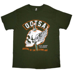 Queens Of The Stone Age Winged Skull Green T-Shirt