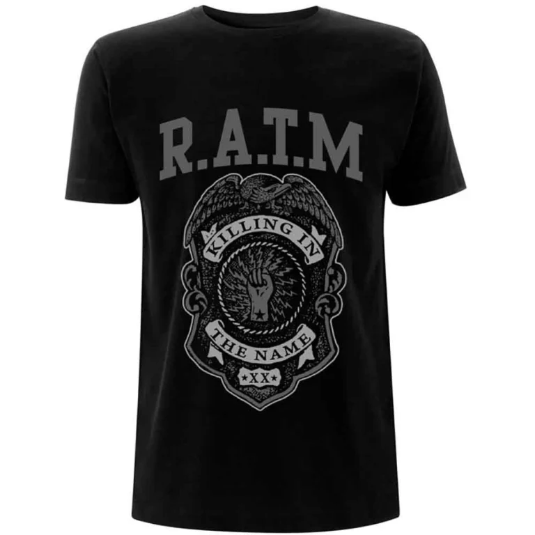 Rage Against The Machine Grey Police Badge T-Shirt