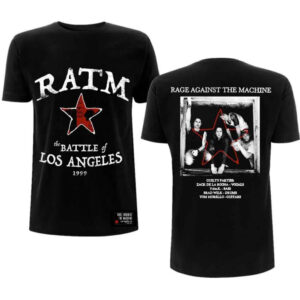 Rage Against The Machine Battle Star Black Back Print T-Shirt