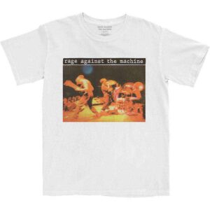 Rage Against The Machine Anger Is A Gift White Back Print T-Shirt