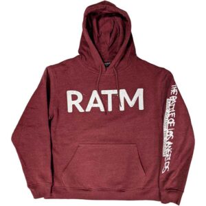 Rage Against The Machine Battle 99. Maroon Red Back Print Pullover Hoodie