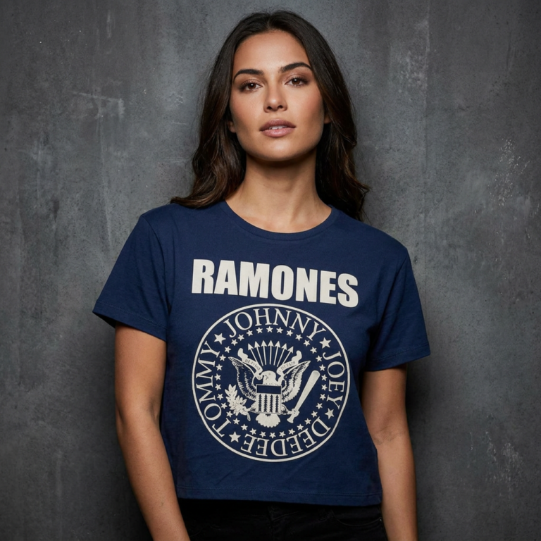 Ramones Presidential Seal (Denim Blue) Ladies Crop Top