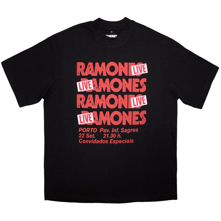 Ramones Unisex Oversized Boxy T-Shirt: Concert Black T-Shirt