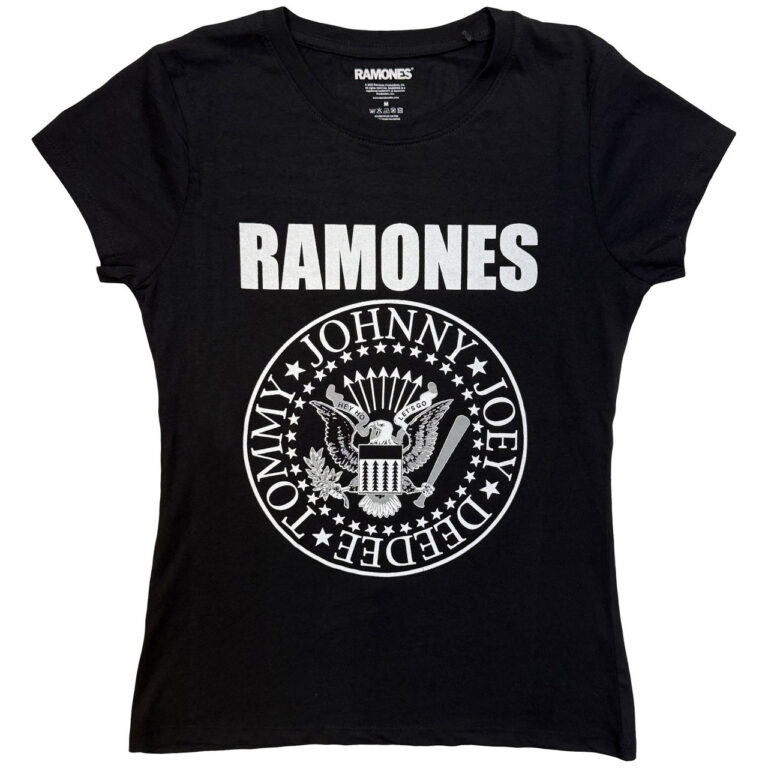 Ramones Seal (Black) (Skinny Fit) Ladies T-Shirt