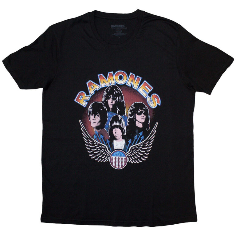 Ramones Vintage Wings Photo Ladies T-Shirt