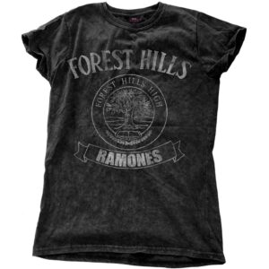 Ramones Forest Hills Vintage Black Wash Collection Ladies T-Shirt