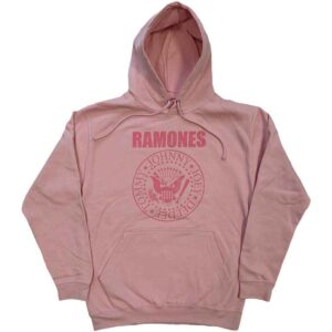 Ramones Pink Hey Ho Seal Pink Back Print Pullover Hoodie
